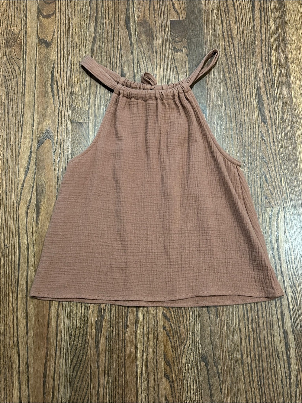 Gilli 100% Cotton Double Gauze Tie Neck Halter Tank Top Mauve Size Small BNWOT
